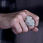 Load image into Gallery viewer, 925 Sterling Silver Micro Pave Lab Grown Diamond US Dollar Ring