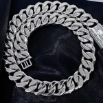 Load image into Gallery viewer, 14 kt Sterling Silver Cuban Chain with Lab Diamond