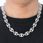 Load image into Gallery viewer, 14k White Gold Miami Diamond Iced Out Prong Cuban Link Choker Chain Necklace