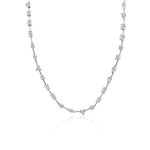 Load image into Gallery viewer, 14k White Gold Lab-Created Diamond Multi-Shape Tennis Necklace