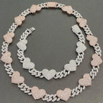 Load image into Gallery viewer, Lab Grown 14mm Heart Cuban Link Chain