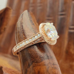 Load image into Gallery viewer, Oval Shape Diamond Halo Solid Gold Vintage Wedding Engagement Ring