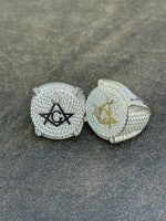 Load image into Gallery viewer, HarlemBling Real Solid 925 Silver Mens Freemason Masonic Ring