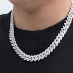 Load image into Gallery viewer, 14k White Gold Iced Hip Hop 20mm with Lab Grown Diamonds Luxury Cuban Chain