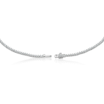 Load image into Gallery viewer, 14K White Gold Lab-Created 3-Prong Diamond Riviera Necklace