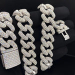 Load image into Gallery viewer, 22mm Round Lab Grown Diamonds Studded Cuban Link Men's Iced Out Rapper Chains