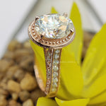 Load image into Gallery viewer, Oval Shape Diamond Halo Solid Gold Vintage Wedding Engagement Ring