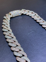 Load image into Gallery viewer, 16mm Round Lab Grown Diamond 3 Row Iced Out Miami Cuban Link Chain