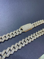 Load image into Gallery viewer, 18MM Round Shaped VVS Lab Grown Diamond Miami Link Cuban Chain with Custom Box Clasp