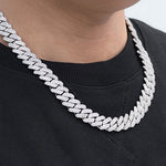 Load image into Gallery viewer, 14k White Gold Iced Hip Hop 20mm with Lab Grown Diamonds Luxury Cuban Chain