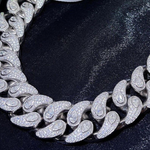 Load image into Gallery viewer, 14 kt Sterling Silver Cuban Chain with Lab Diamond