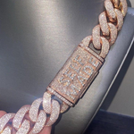Load image into Gallery viewer, Iced-Out VVS Lab Grown Diamond Custom Name Clasp Pendant Cuban Link Chain