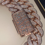 Load image into Gallery viewer, Iced-Out VVS Lab Grown Diamond Custom Name Clasp Pendant Cuban Link Chain