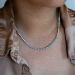 Load image into Gallery viewer, 14k White Gold Lab-Created Diamond Choker Necklace