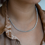 Load image into Gallery viewer, 14kt White Gold 7 Carat Diamond Tennis Necklace Chain