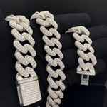 Load image into Gallery viewer, 22mm Round Lab Grown Diamonds Studded Cuban Link Men's Iced Out Rapper Chains