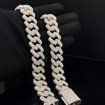 Load image into Gallery viewer, 22mm Round Lab Grown Diamonds Studded Cuban Link Men's Iced Out Rapper Chains