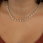 Load image into Gallery viewer, 14k White Gold Lab-Created Diamond Multi-Shape Tennis Necklace