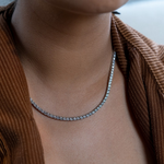 Load image into Gallery viewer, 14k White Gold Lab-Created Diamond Choker Necklace