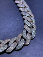Load image into Gallery viewer, 16mm Round Lab Grown Diamond 3 Row Iced Out Miami Cuban Link Chain