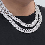 Load image into Gallery viewer, 14k White Gold Iced Hip Hop 20mm with Lab Grown Diamonds Luxury Cuban Chain