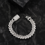 Load image into Gallery viewer, 12mm Channel Set Baguette Cuban Bracelet