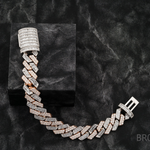 Load image into Gallery viewer, 15mm Channel Set Baguette Cuban Bracelet