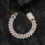 Load image into Gallery viewer, 15mm Baguettes and Rounds Cuban Bracelet