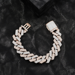 Load image into Gallery viewer, 17mm Prong Set Lab Grown Diamond Cuban Link Chain Bracelet