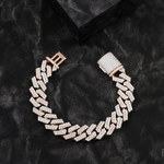 Load image into Gallery viewer, 15 mm Baguettes and Rounds Cuban Bracelet