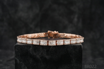Load image into Gallery viewer, 14k White Gold Baguettes & Rounds Rectangle Bracelet