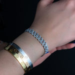 Load image into Gallery viewer, 10K White Gold Diamond Cuban Link Bracelet