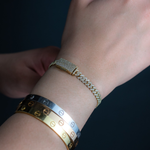 Load image into Gallery viewer, 10k Yellow Gold Diamond Cuban Link Bracelet