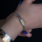 Load image into Gallery viewer, 14K Tri-Tone Gold Diamond Cuban Link Bracelet