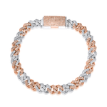 Load image into Gallery viewer, 10k Two-Tone White and Rose Gold Diamond Bracelet