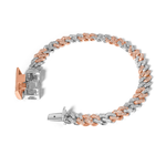 Load image into Gallery viewer, 10k Two-Tone White and Rose Gold Diamond Bracelet