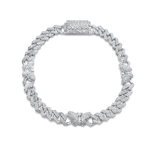 Load image into Gallery viewer, 14k White Gold Diamond Butterfly Cuban Bracelet