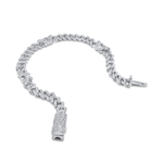 Load image into Gallery viewer, 14k White Gold Diamond Butterfly Cuban Bracelet