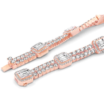 Load image into Gallery viewer, 14k Gold Baguette & Round Diamond Tennis Bracelet 13.5ctw