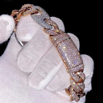 Load image into Gallery viewer, 14 kt Two Tone Lab Grown Diamond Hip Hop Cuban Bracelet