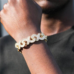 Load image into Gallery viewer, 6mm Baguette & Round Lab Grown Diamond Clustered Miami Cuban Link Bracelet