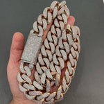 Load image into Gallery viewer, Fashion Hip Hop Jewelry 20mm Lab Grown Diamonds Studded Cuban Chain