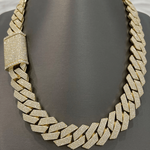 Load image into Gallery viewer, 28 ct Real Lab Grown Men 22mm x 24" Miami Cuban Link Chain 14k Yellow Gold Plated