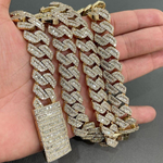 Load image into Gallery viewer, 17mm Baguette Cut VVS Lab Grown Cuban Chain