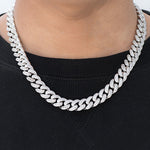 Load image into Gallery viewer, 14k White Gold Iced Hip Hop Miami Cuban Link Chain
