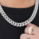 Load image into Gallery viewer, 14k White Gold Iced Hip Hop Miami Cuban Link Chain