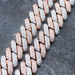 Load image into Gallery viewer, 14k White Gold Iced Hip Hop Miami Cuban Link Chain