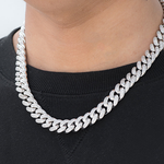 Load image into Gallery viewer, 14k White Gold Iced Hip Hop Miami Cuban Link Chain