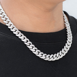 Load image into Gallery viewer, 14k White Gold Iced Hip Hop Miami Cuban Link Chain