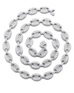 Load image into Gallery viewer, Silver Chain Iced Out Puff Chain